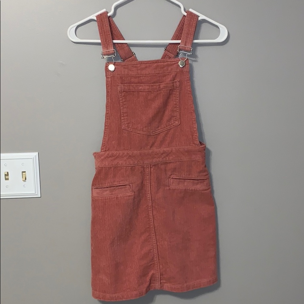 Pink H&M Corduroy Overall Skirt/Dress